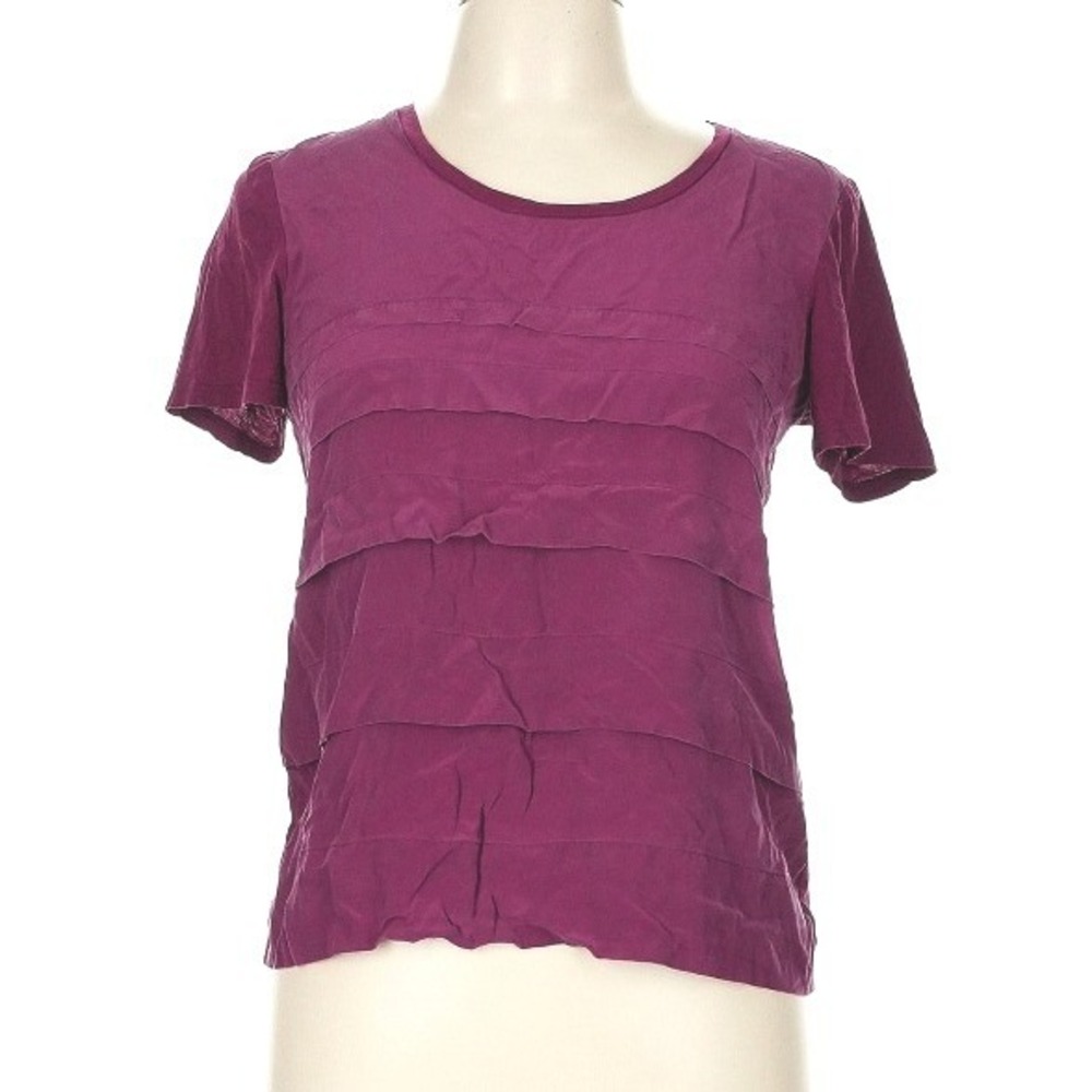 Comptoir des Cotonniers‎ Magenta Cotton and Silk Short Sleeve Tee, Size M